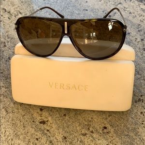 Polarized tortoise Versace sunglasses